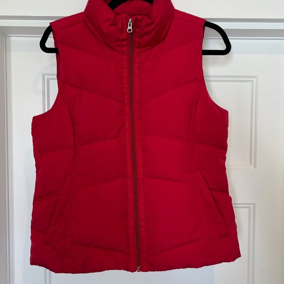 Lands' End Women Size Small 6-8 Red Insulated Quilted Puffer Down Vest - Picture 2 of 9